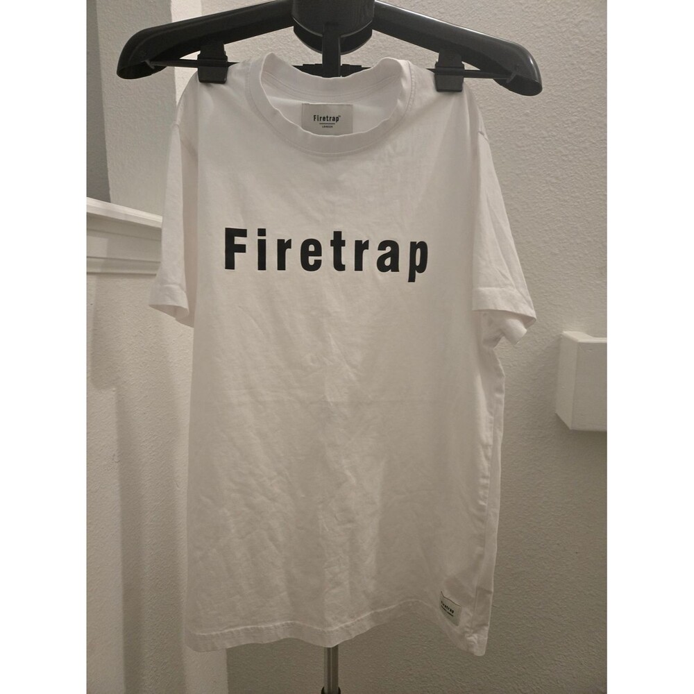 Firetrap (UK Brand) Men’s White Logo T‑Shirt Size M